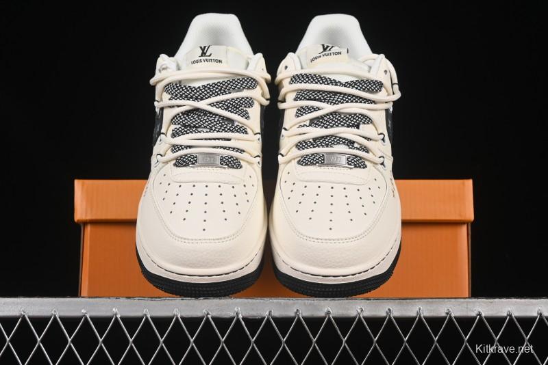 Nike Air Force 1 '07 Low LV Collaboration Blue Swoosh Drawstring Casual Sneakers - DM6868-061