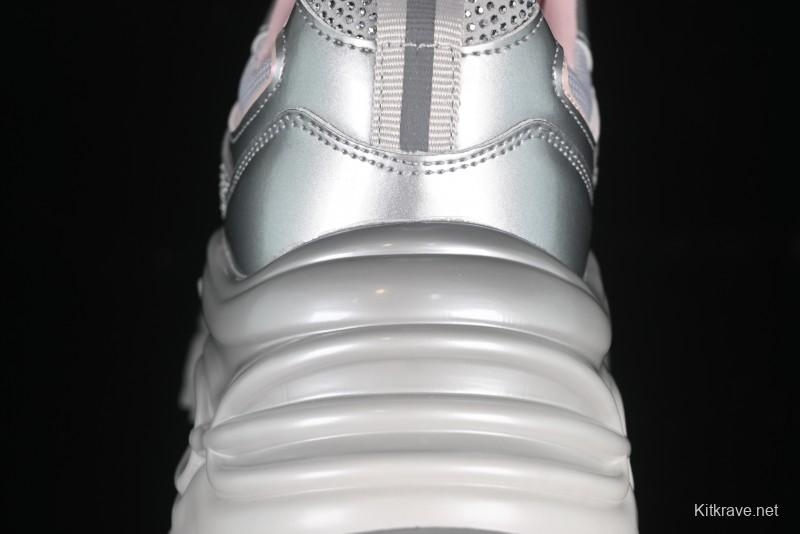GG-CC 25ss New Platform Chunky Sneakers with 7CM Height Increase and Irregular Design - 668-2 Silver