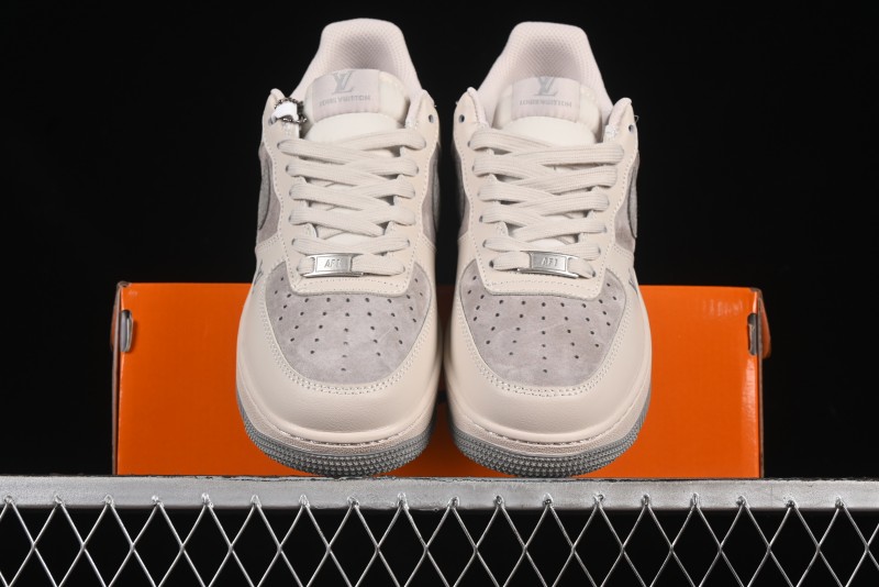 Nike Air Force 1 '07 Low LV Collaboration Beige Grey Snake Swoosh Casual Sneakers - XX3168-130