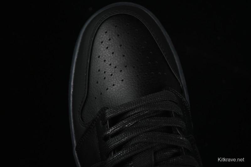 Nike Air Jordan 1 Low AJ1 Basketball Shoes Black White Canvas Leather Panel - HV5968-001