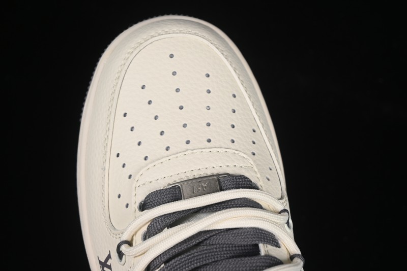 Nike Air Force 1 '07 Low LV Collaboration Grey Swoosh Drawstring Casual Sneakers - DM6868-067