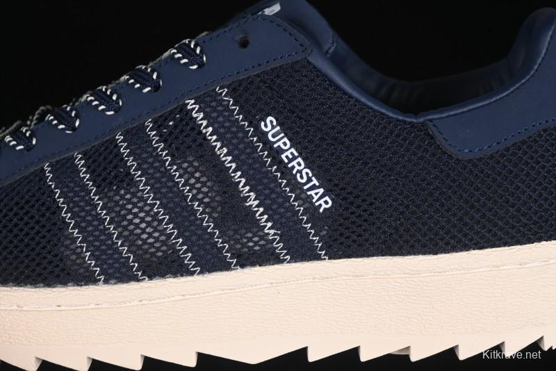Adidas Clot x Superstar Shell Toe Casual Sneakers with Serrated Edge Design - IH3644