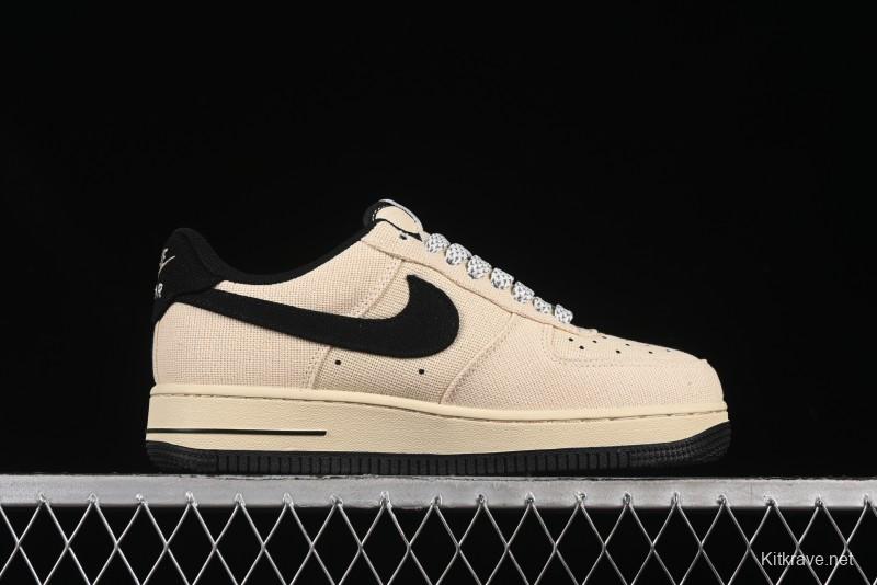 Nike Air Force 1 '07 Low Stussy Collaboration Hemp Low-Top Casual Sneakers - XX3168-153