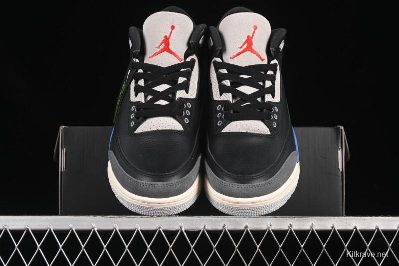 Nike Air Jordan 3 Retro OG Rare Air Sneakers with Small Reverse Swoosh - IB8967-004