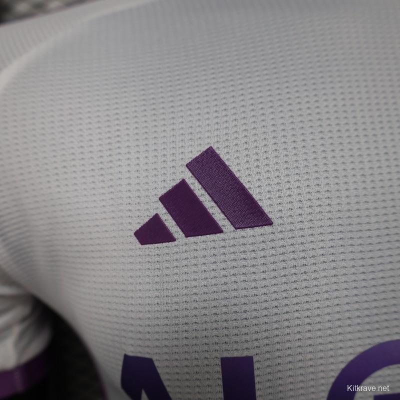 Player Version 2025 Algeria White with Purple Honeycomb Pattern Jersey