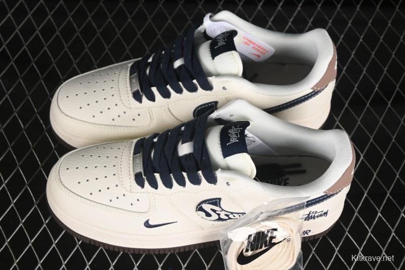 Nike Air Force 1 '07 Low Stussy Collaboration Cartoon Swoosh Casual Sneakers - ZH2598-309
