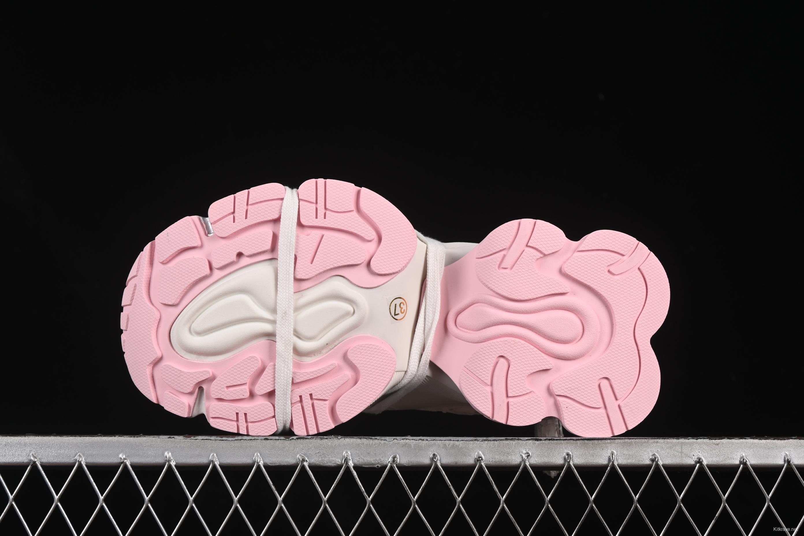 GG-CC Star Same Style Lace-Up Hollow Out Chunky Sneakers with 5cm Height Increase - G25U9910 Pink