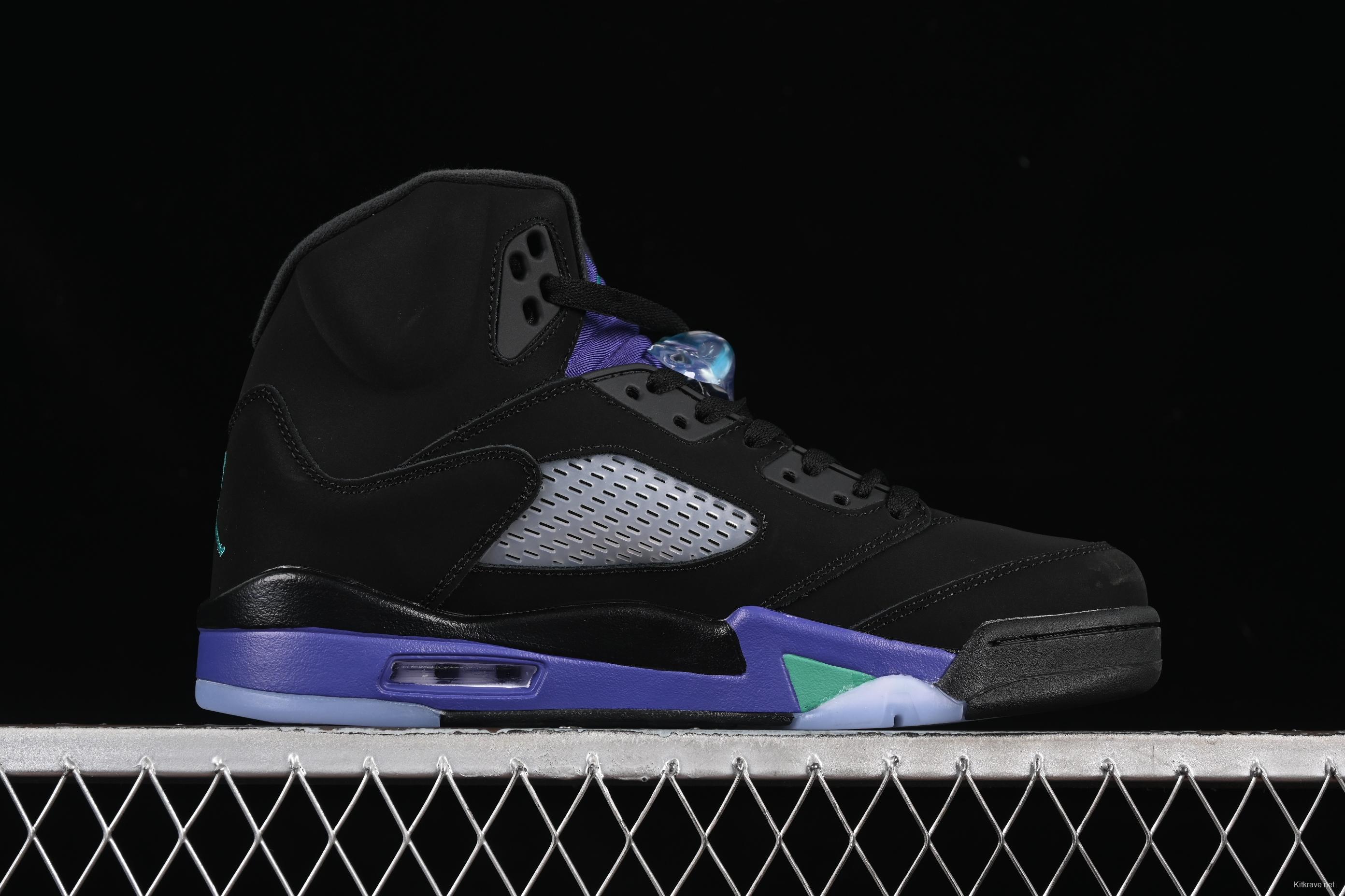 Nike Air Jordan 5 Retro Basketball Shoes - Black Grape - 136027-007