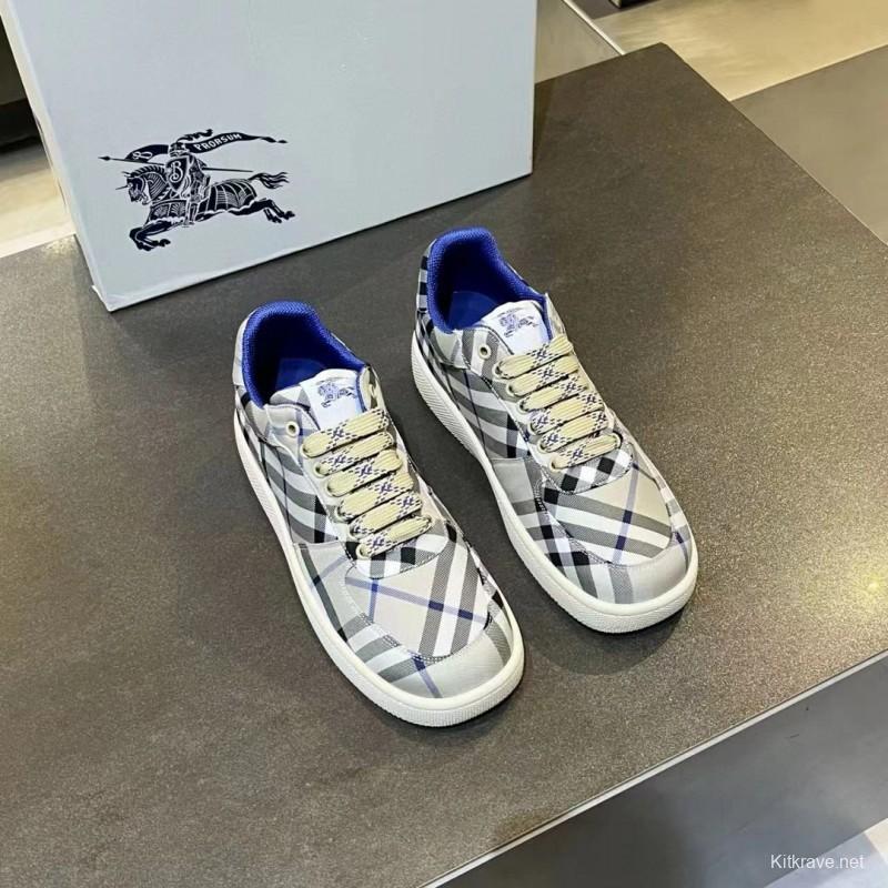 2024 Unisex Burberry Beige Black White Calf Leather Casual Shoes MJ00330