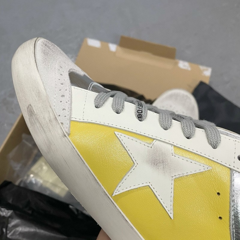 2024 Unisex GGDB Yellow White Leather Suede High Top Sneakers MJ00300