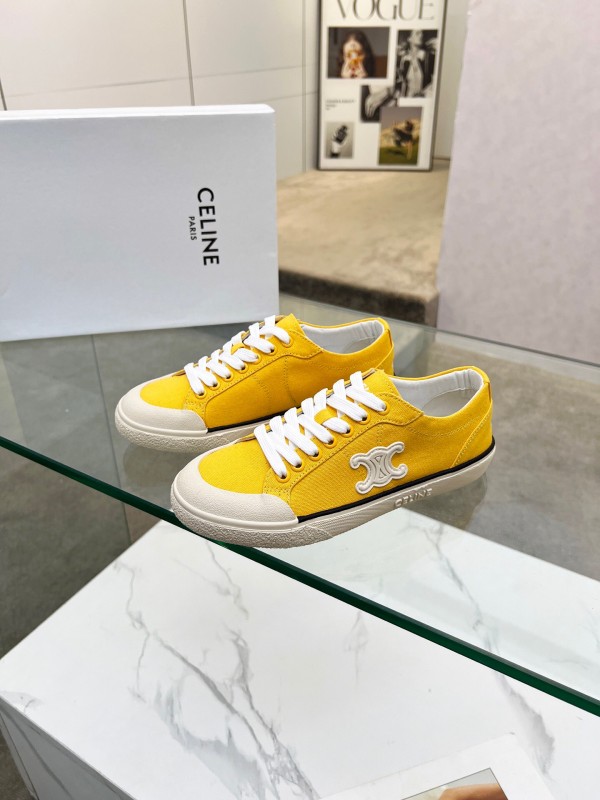 2025 Women Celine Yellow Canvas Sneakers LY00210