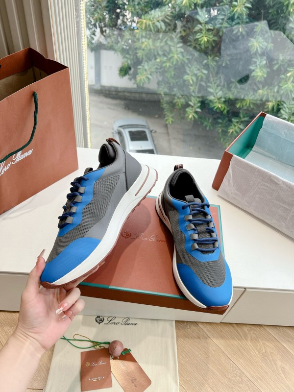 2024 Unisex Le Parmentier Blue Grey Knit Casual Sneakers Top Version MJ00340