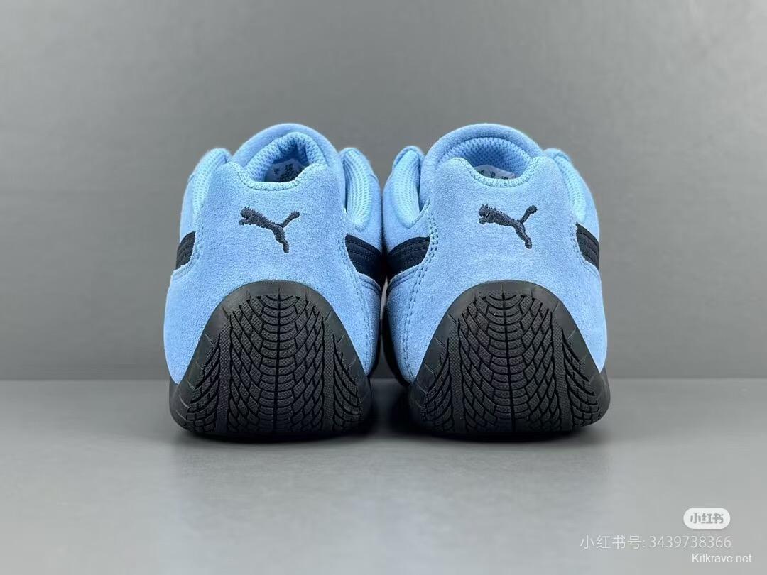 2025 Women Puma Light Blue Black Suede Casual Sneakers KFY00260