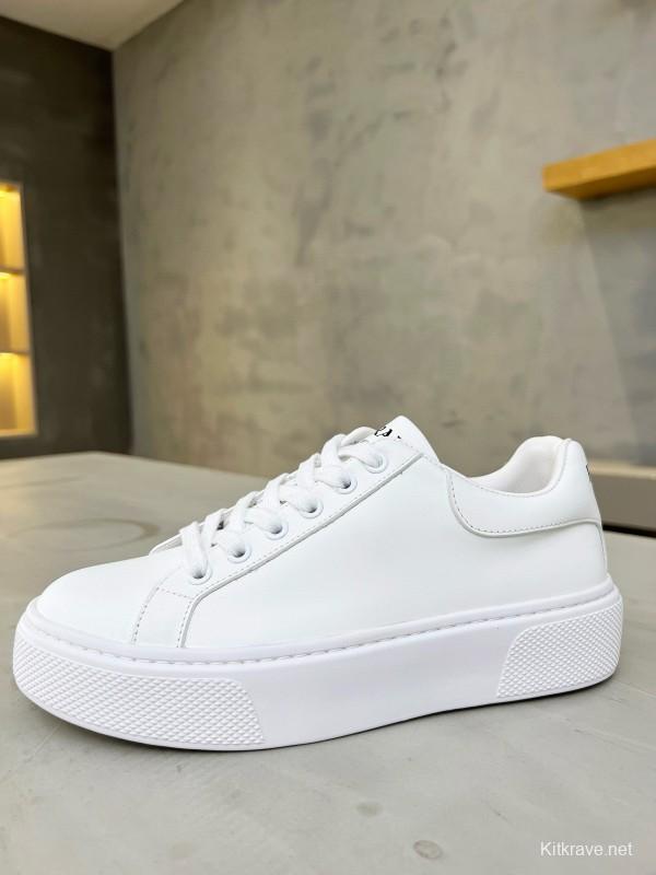 2024 Unisex Prada White Leather Sneakers MJ00310