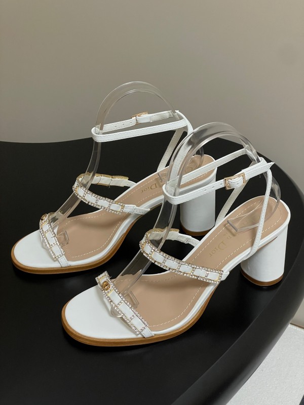 Dior D-lssime Heeled Sandals with Crystal Embellishments and Cross Straps - 2025SS