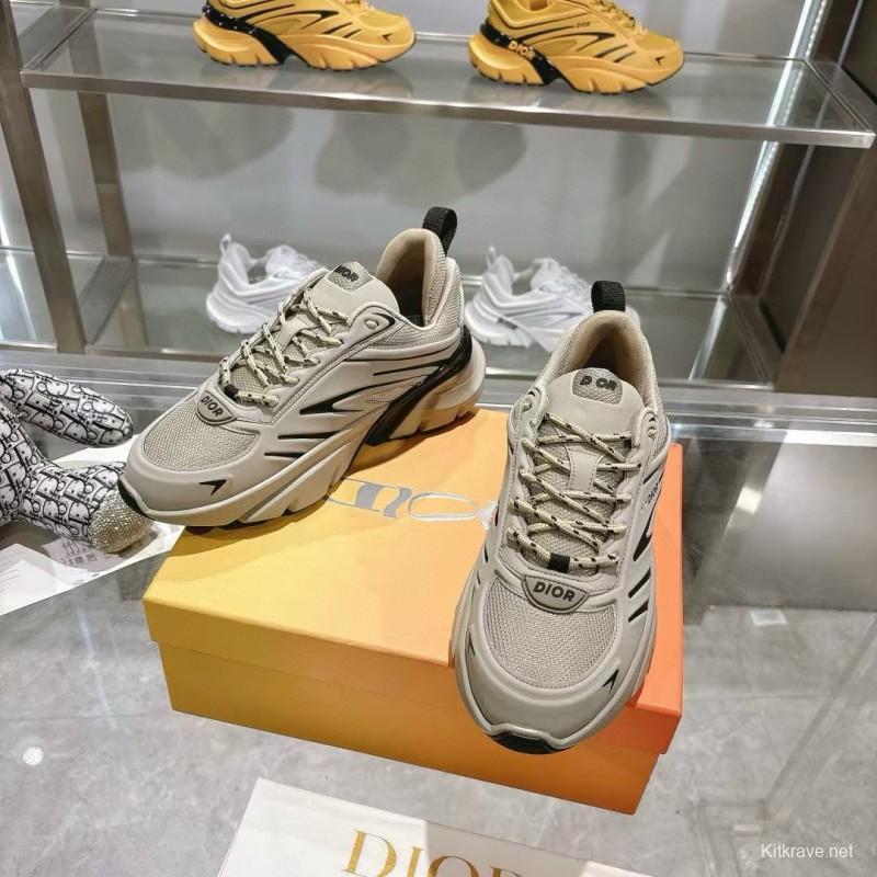 2024 Unisex Dior Beige Black Mesh Sneakers MJ00360