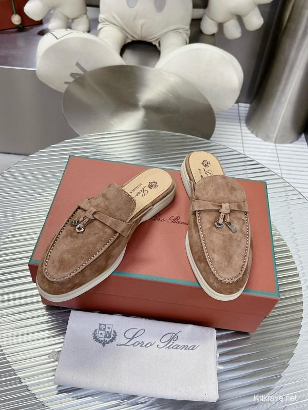 2024 Slippers LP beige suede Half Drag MJ00270