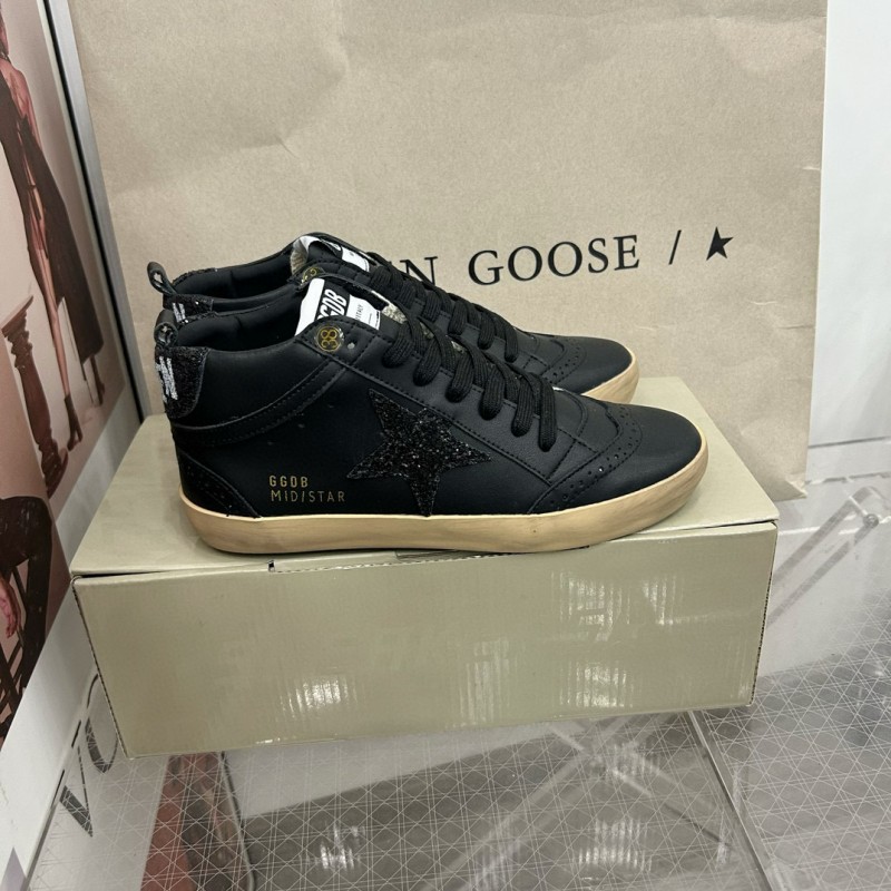 2024 Unisex GGDB Black Leather High Top Sneakers MJ00300
