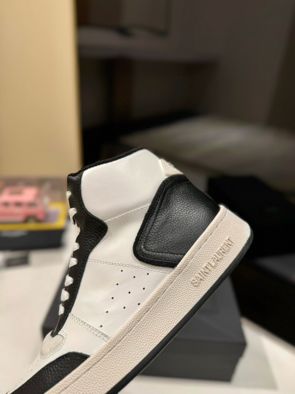 2024 Unisex Yves Saint Laurent Black White Leather Casual Sneakers MJ00390