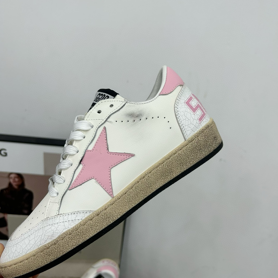 2024 Women GGDB White Pink Leather Sneakers MJ00260
