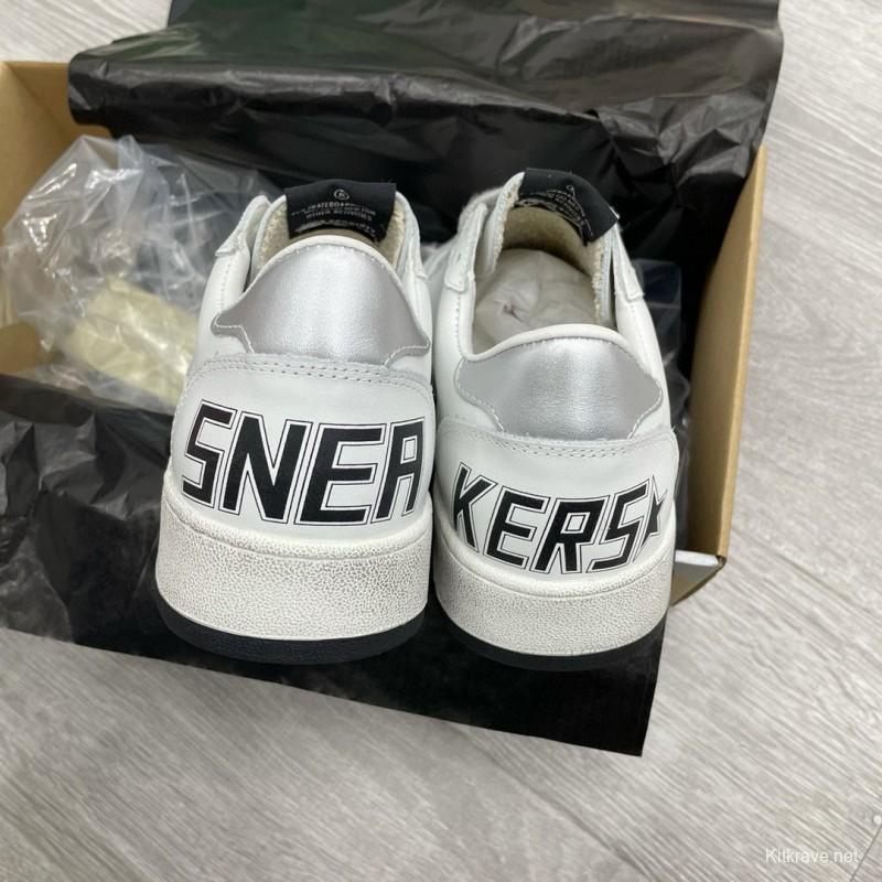 2024 Unisex GGDB White Silver Leather Sneakers MJ00260