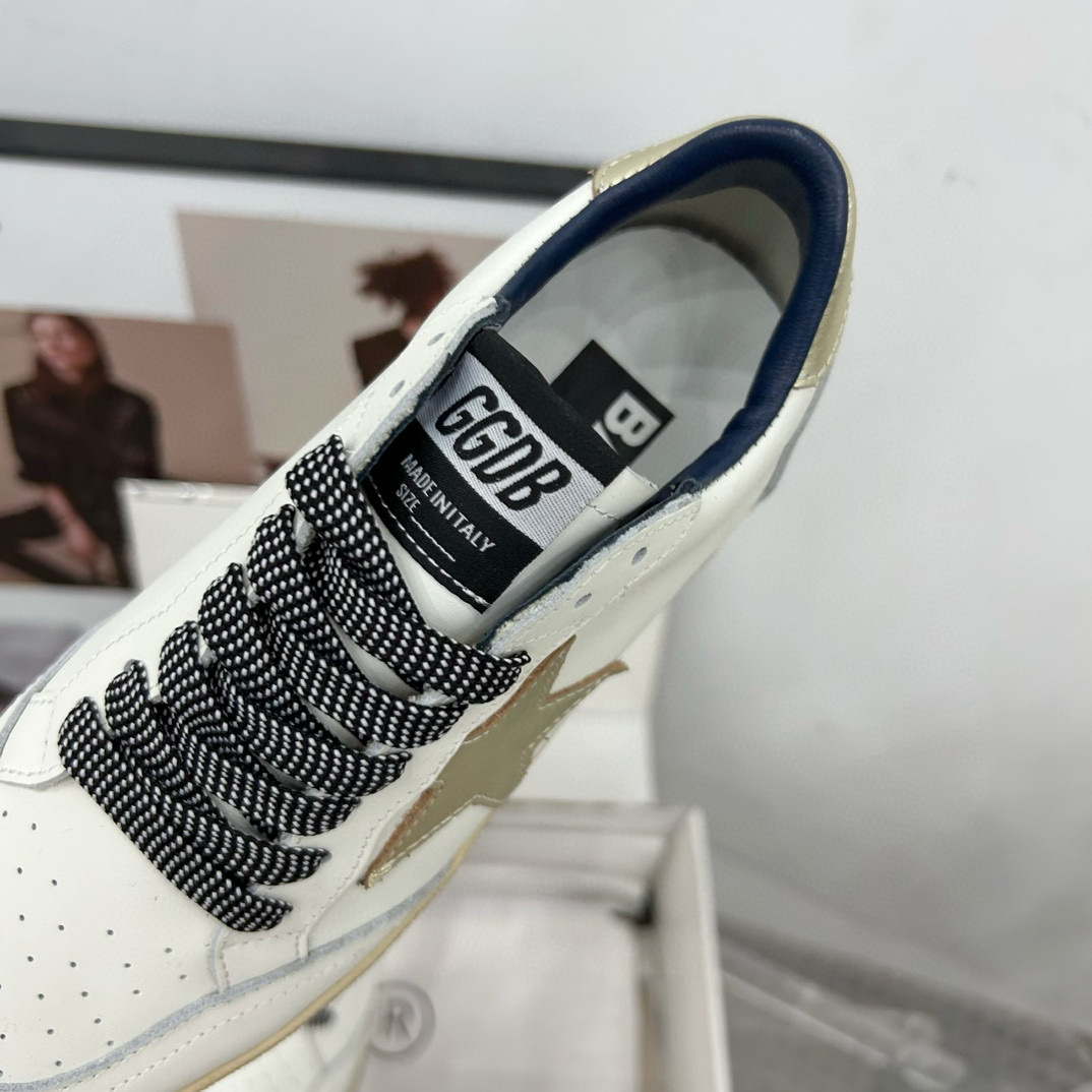 2024 Unisex GGDB White Gold Leather Sneakers MJ00260