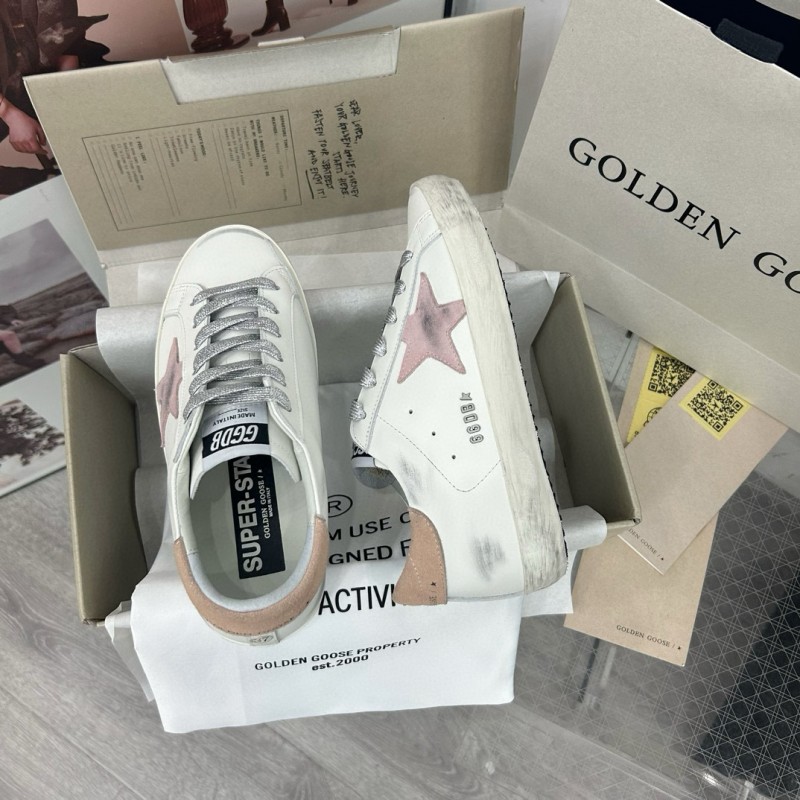 2025 Unisex GGDB White Pink Leather Sneakers