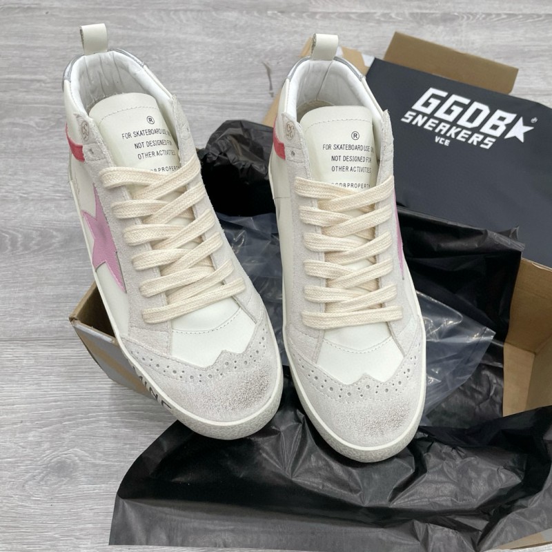 2024 Unisex GGDB White Pink Red Leather Suede High Top Sneakers MJ00300