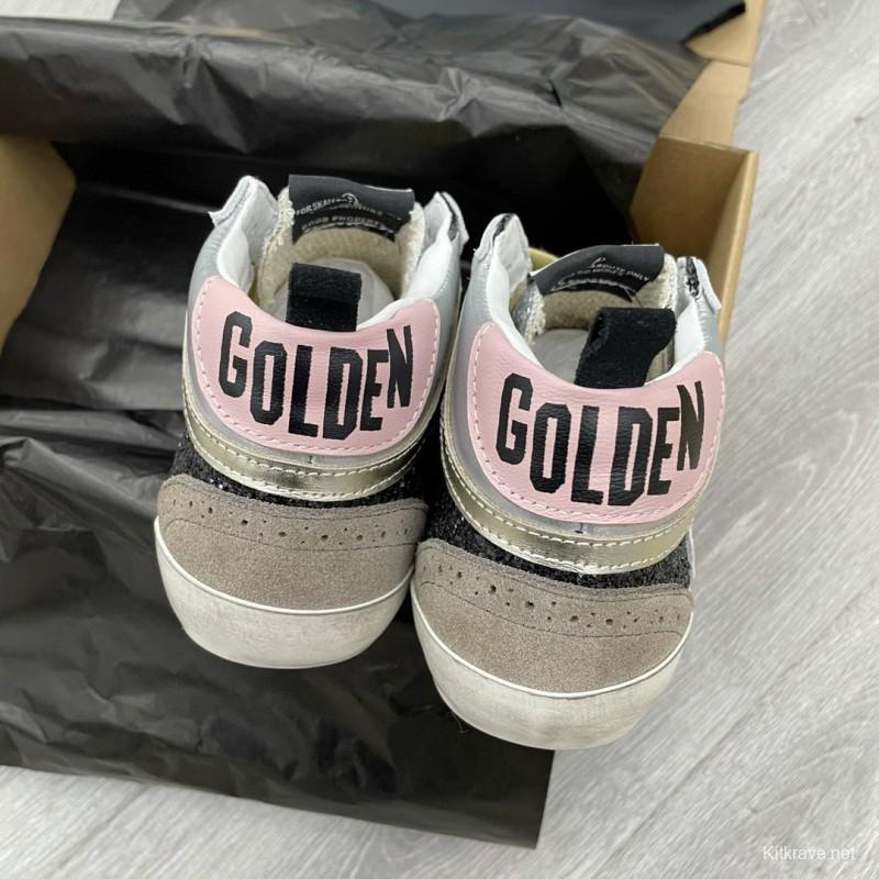 2024 Unisex GGDB pink black silver glitter suede leather high top sneakers MJ00300