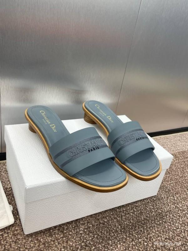 2025 Slippers Dior Gray Fabric Slippers