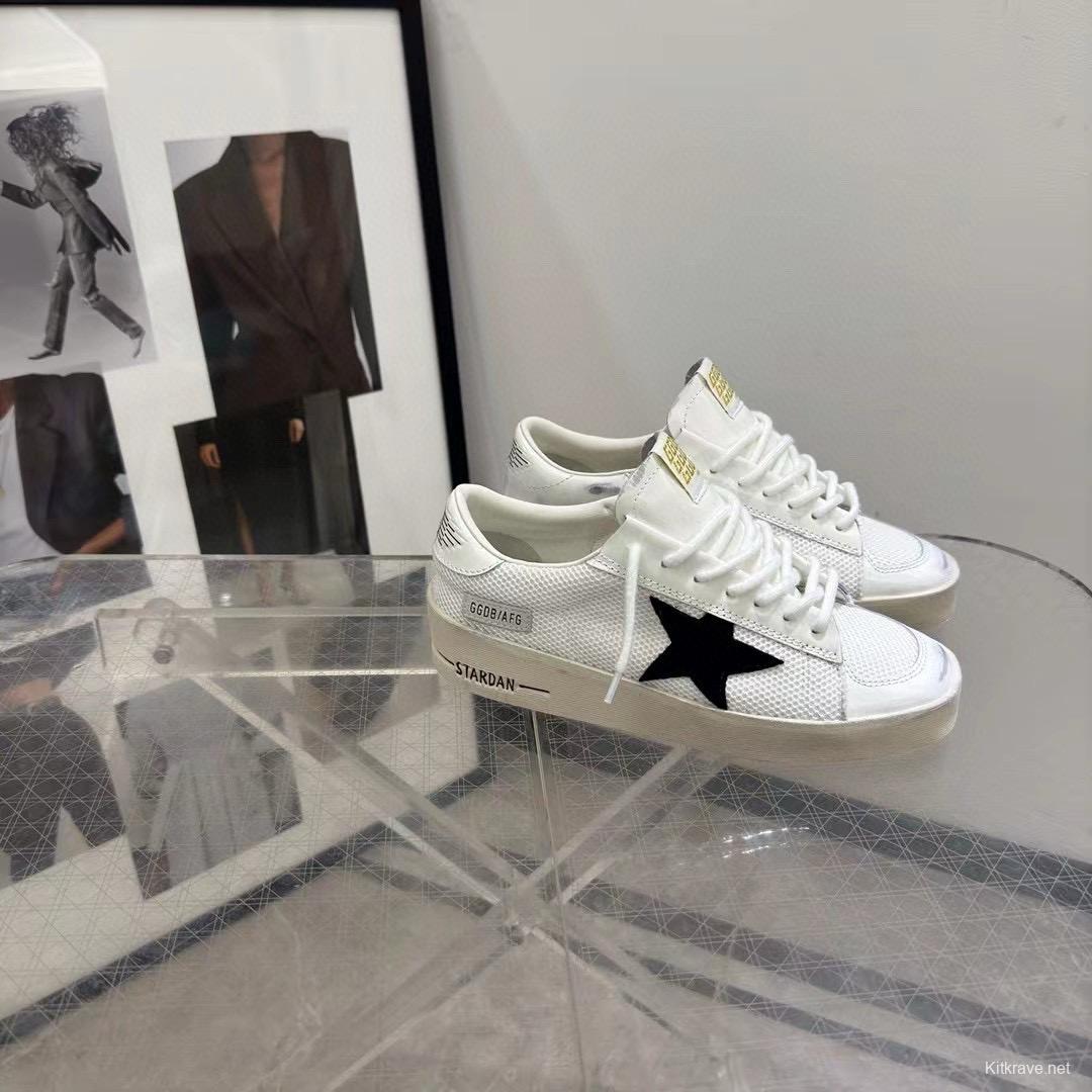 2024 Unisex GGDB White Black Leather Mesh Low Top Sneakers MJ00260