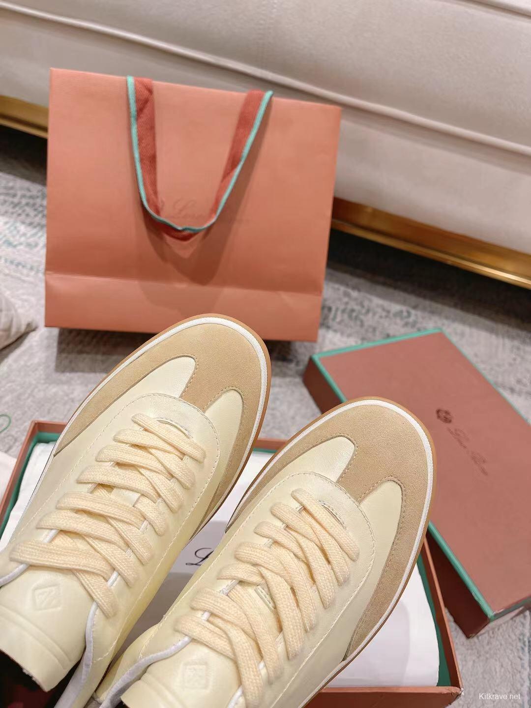 2025 Unisex Le Parmentier Cream Beige Suede Leather Sneakers LY00320(F)/LY00330(M)