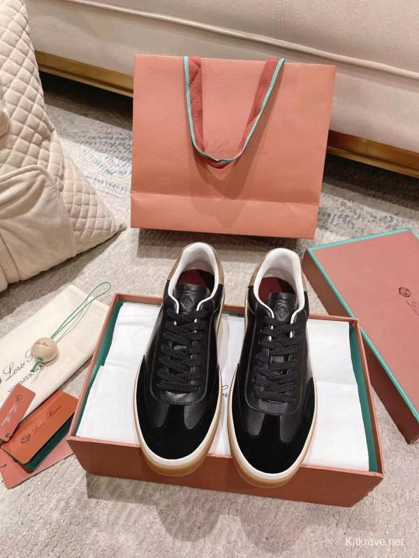 2025 Unisex Le Parmentier Black Suede Leather Sneakers Top Version LY00320(F)/LY00330(M)
