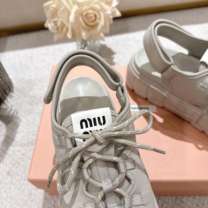 2025 Women Miu Miu White Lycra Sandals LY00280