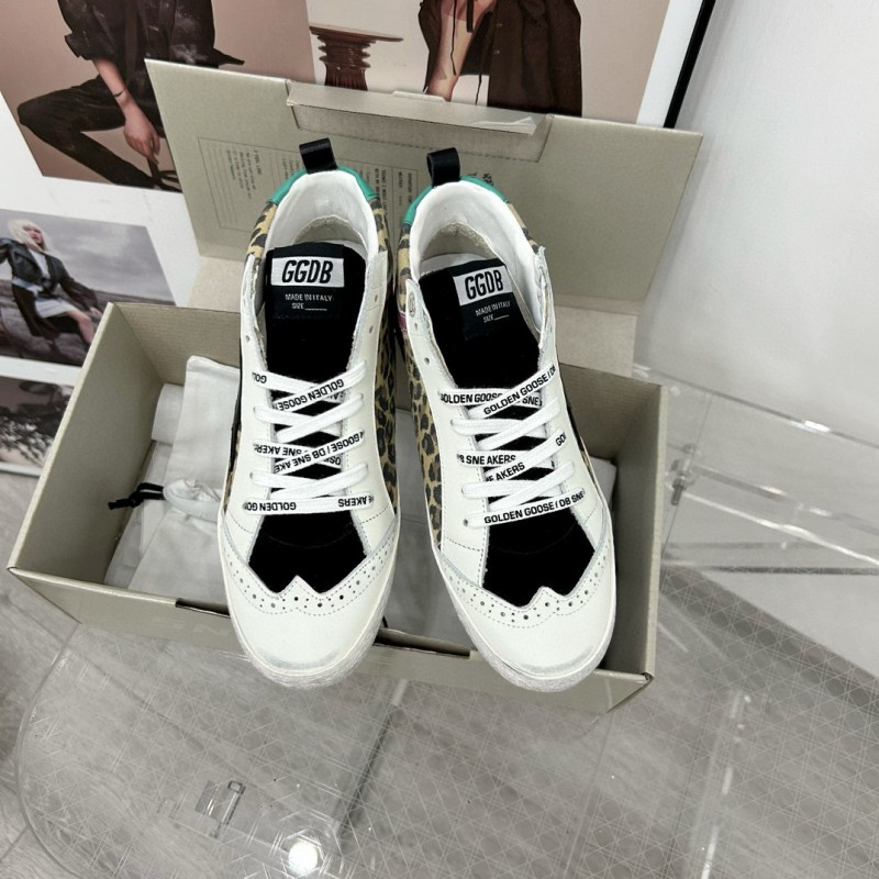 2024 Unisex GGDB Leopard Pink Green Leather Suede High Top Sneakers MJ00300