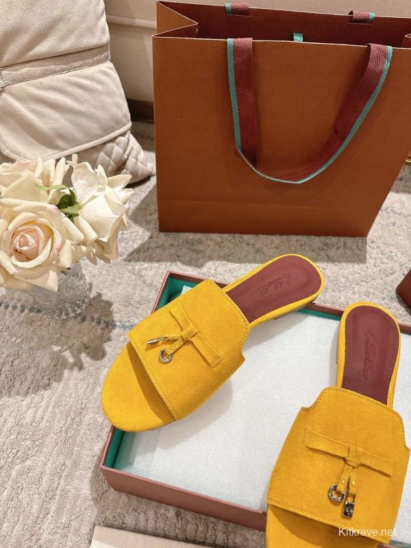 2025 Women LP Yellow Suede Slippers LY00000