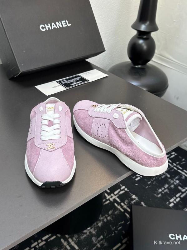 2025 Women CHANEL Pink Suede Casual Sneakers Classic Craftsmanship LY00360(F)