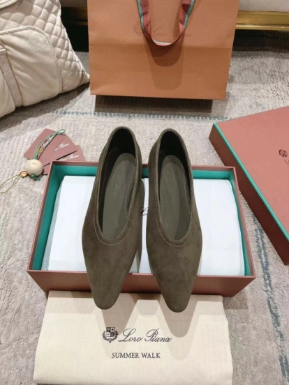 2025 Women LP Brown Suede Ballet Flats