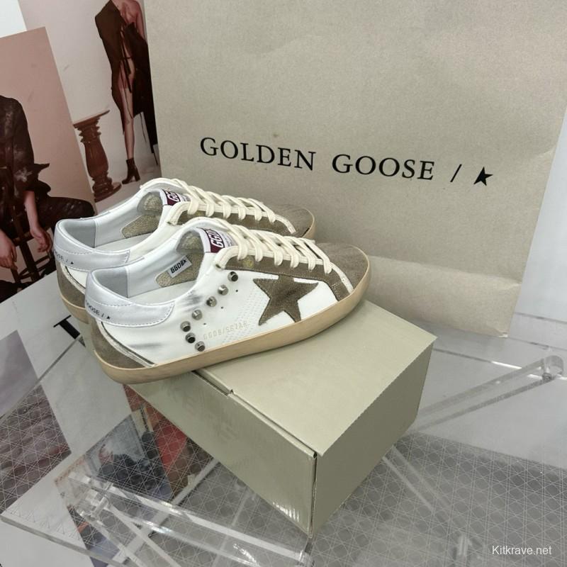 2025 Women GGDB White Beige Suede Leather Sneakers MJ00260
