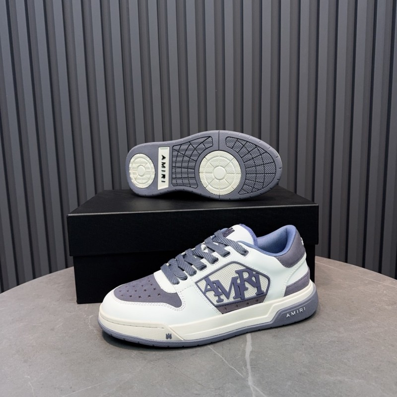 2025 Unisex Amiri White Grey Leather Sneakers MJ00360