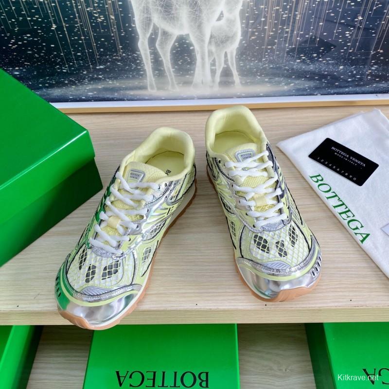 2025 Unisex BV Yellow Silver Mesh Rubber Running Sneakers LY0000