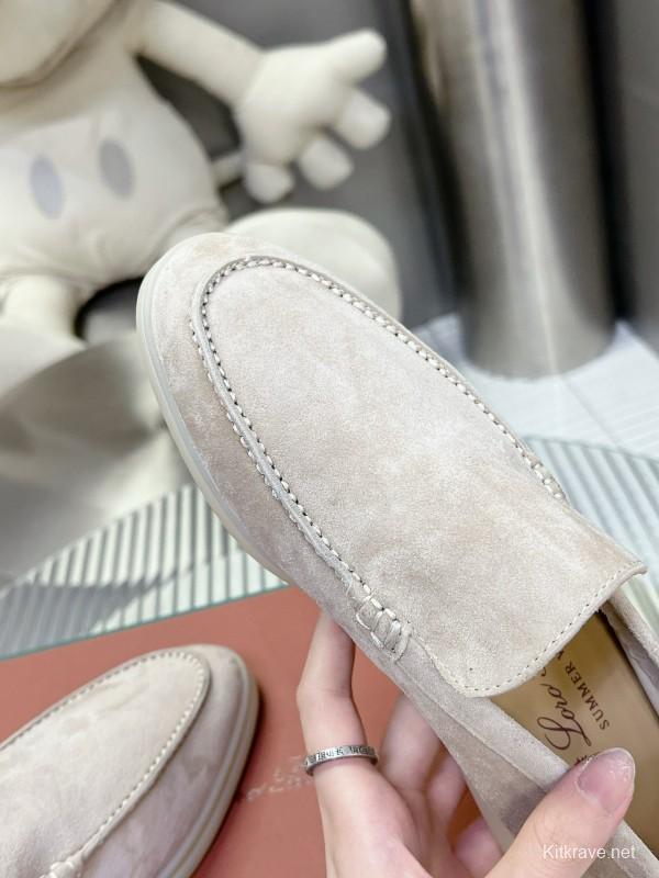 2024 Unisex Le Parmentier Beige Suede Loafers MJ00270
