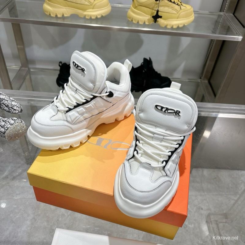 2024 Unisex Dior White Leather Sneakers MJ00380