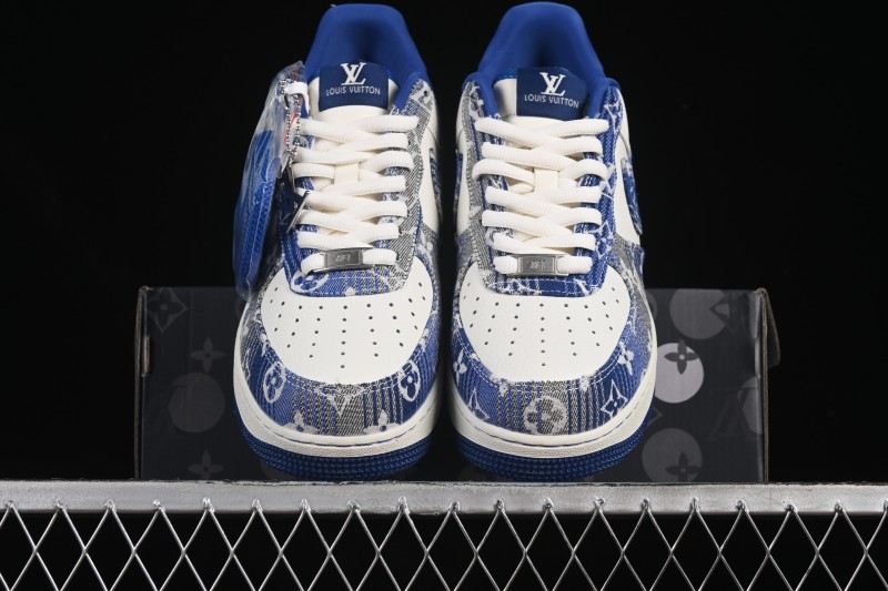 Nike Air Force 1 '07 Low LV Collaboration Gray Blue Denim Casual Sneakers - SC9207-540