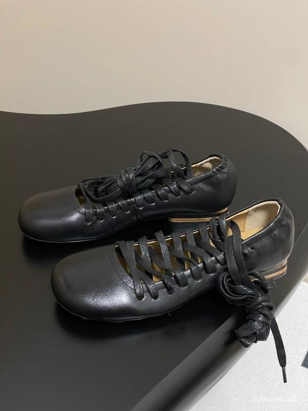 Lemaire 2025 SS Early Spring New Ballet Flats Derby Shoes Flat Sole Chunky Heel Single Shoes - KFY00310