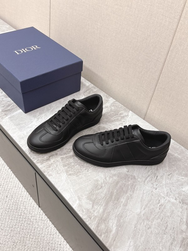 2025 Men Dior Black Leather Sneakers KFY00300