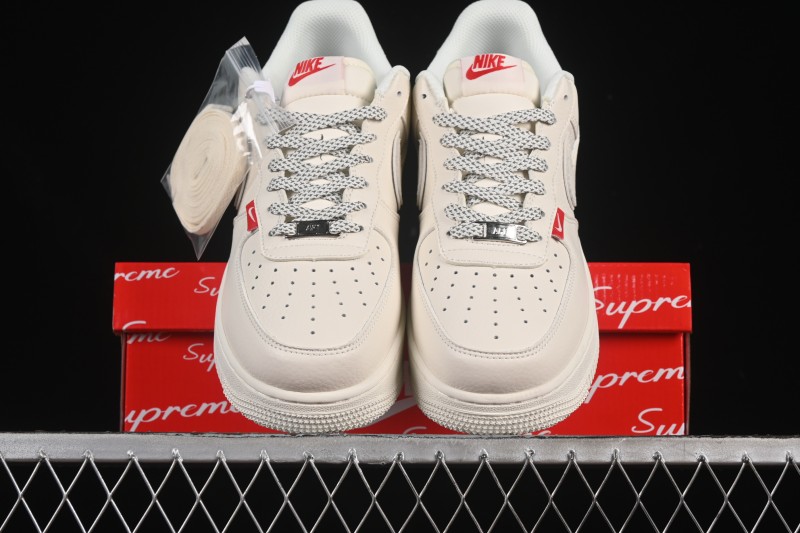 Nike Air Force 1 '07 Low Supreme Collaboration Versatile Beige Casual Sneakers - CS5288-011