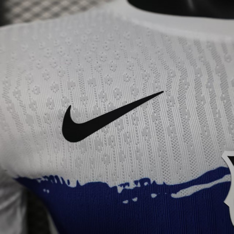 Player Version 25/26 Barcelona White with Blue and Red Brush Stroke Jersey
