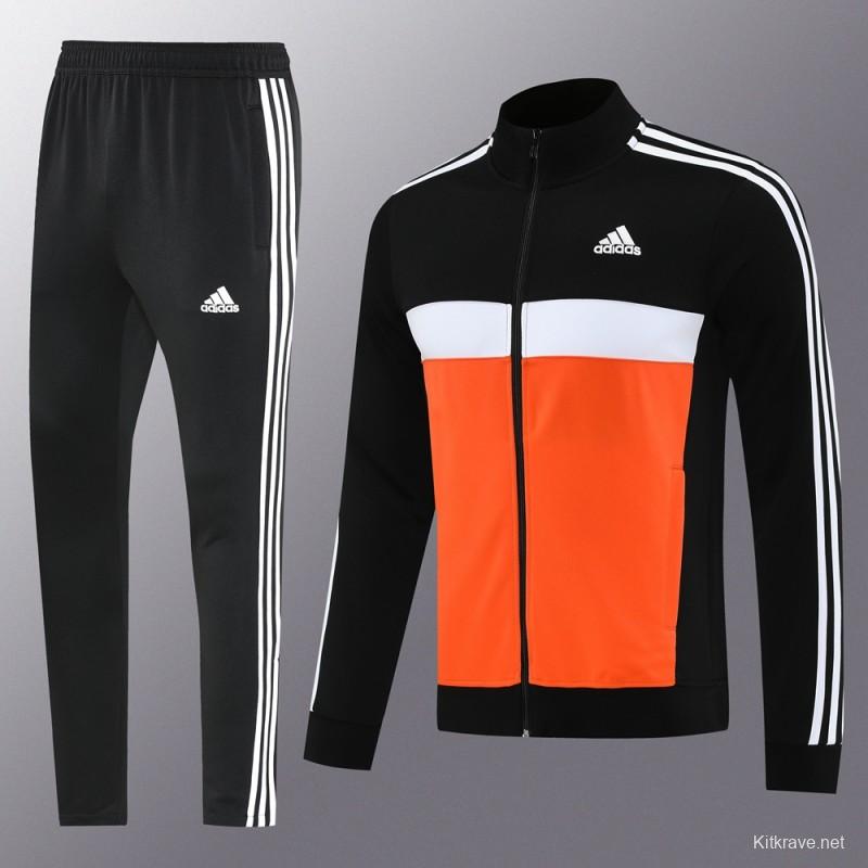 2025 Adidas Orange/Black Full Zipper Jacket +Long Pants