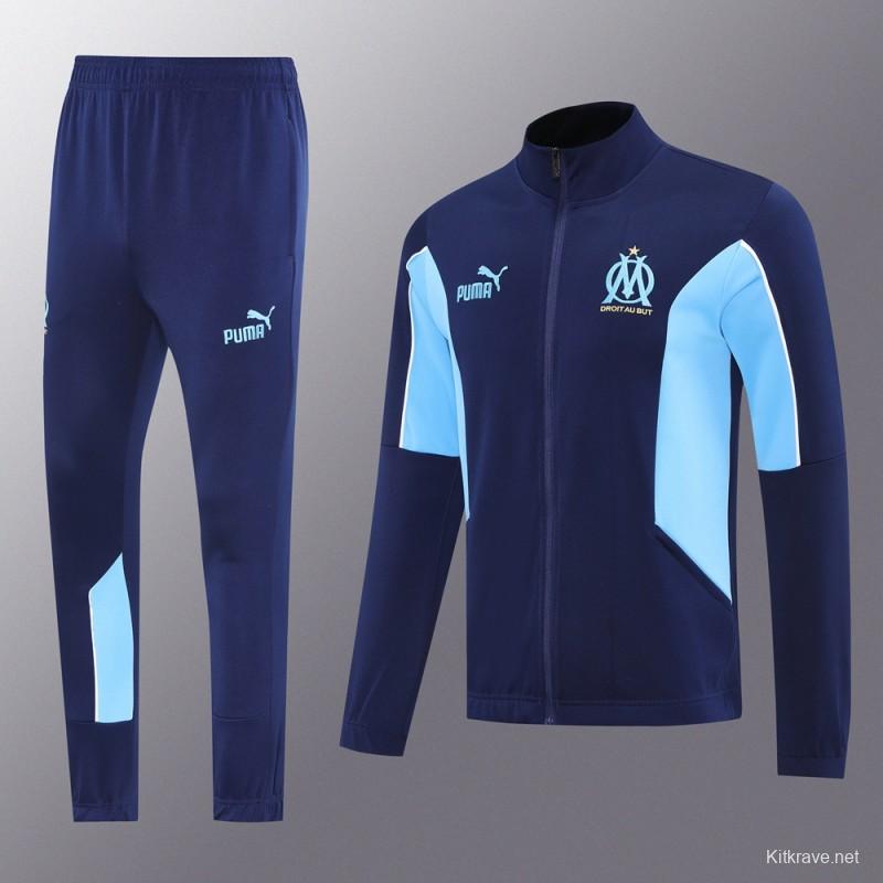 25/26 Olympique Marseille Blue/Navy Full Zipper Jacket +Long Pants